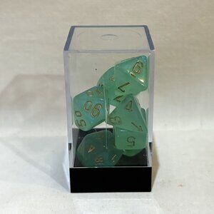 Chessex Green With Gold Polyhedral Dice Set Of 7 Dice by Chessex